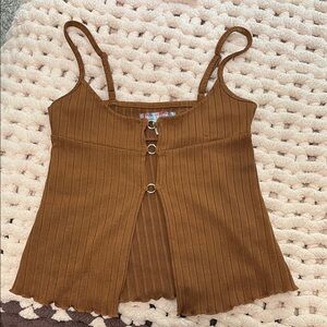 Urban Outfitters Brown Ribbed Crop Camisole